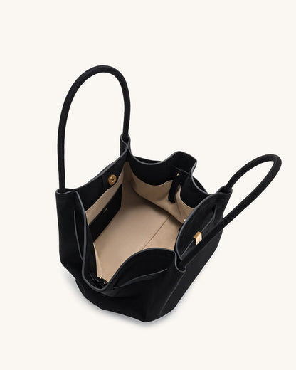 Sac fourre-tout moyen en similicuir suédé Hana - Noir