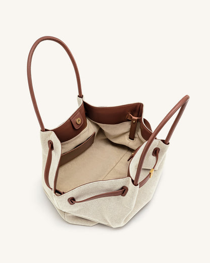 Hana Grand Sac Cabas - Toile Marron